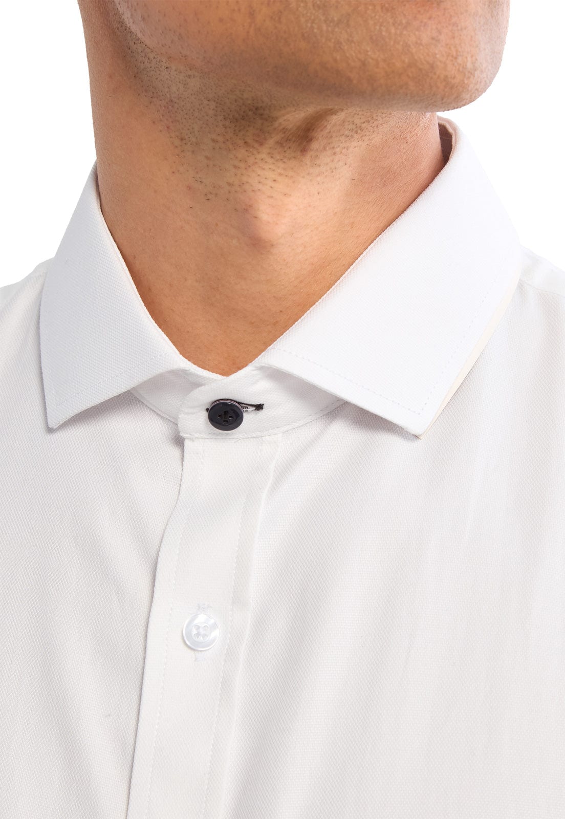 Camisa para mancornas blanca con boton en contraste - imagen 5