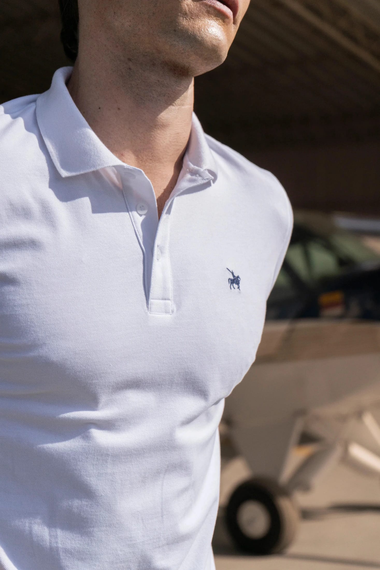 Camiseta Polo Basic Hombre Blanca - imagen 5