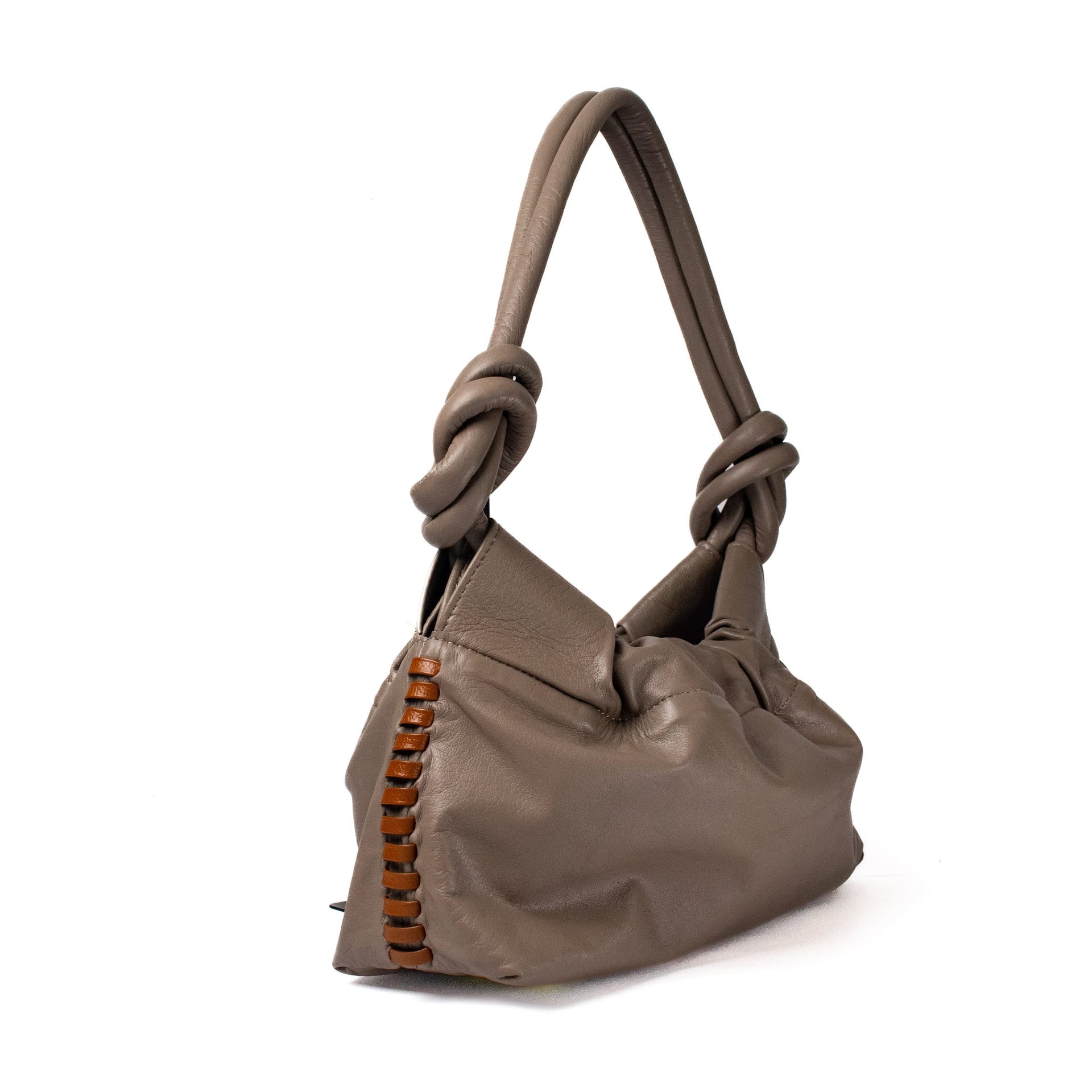 CHUNKIE baguette BAG - taupe x honey weave - imagen 2