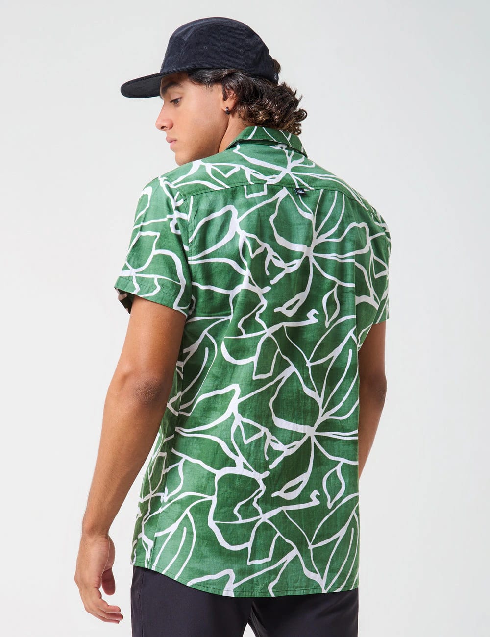Camisa Cuello Sport manga corta Plantación verde Hombre - imagen 5