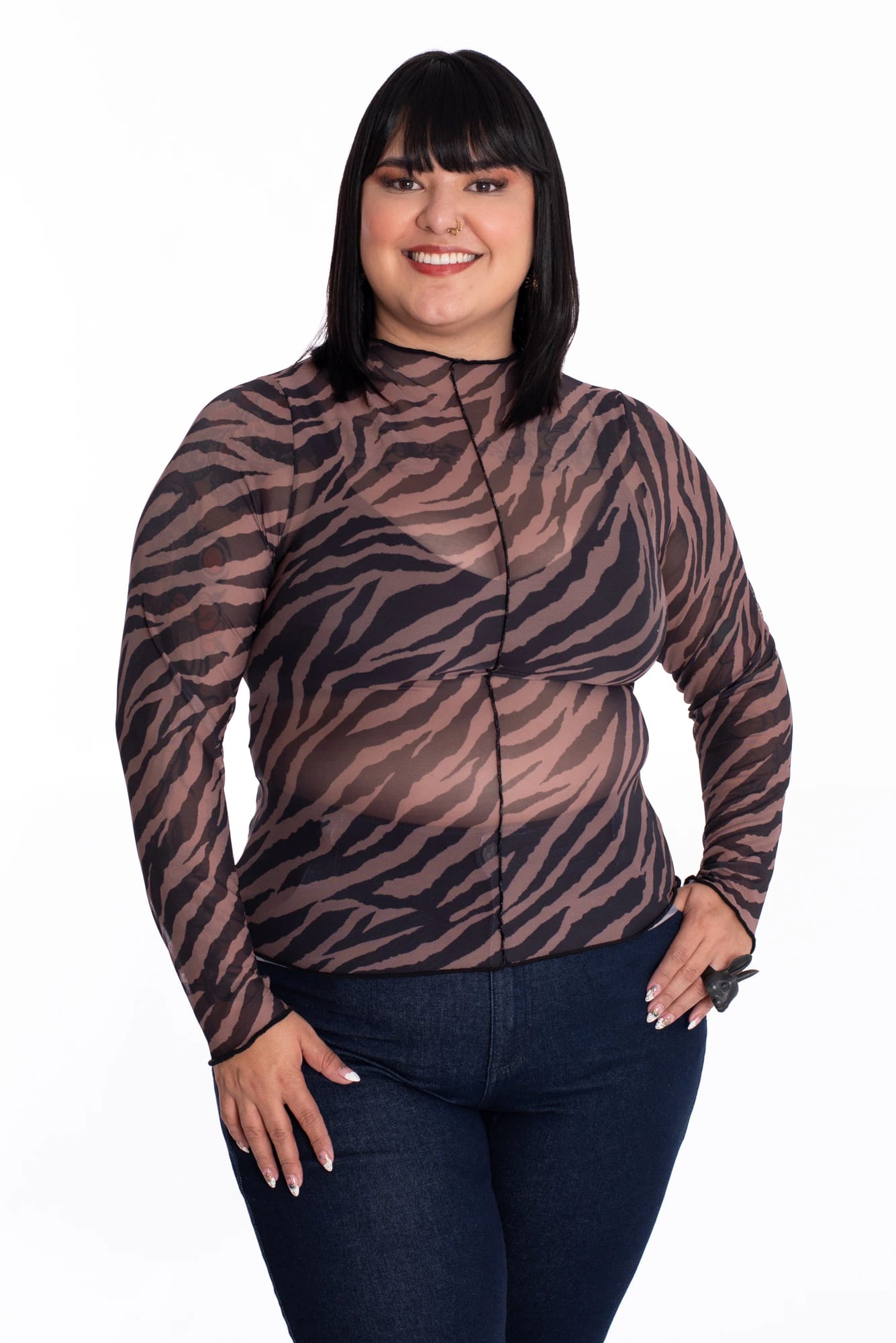 Camibuso Malla Vértical Estampado - imagen 2