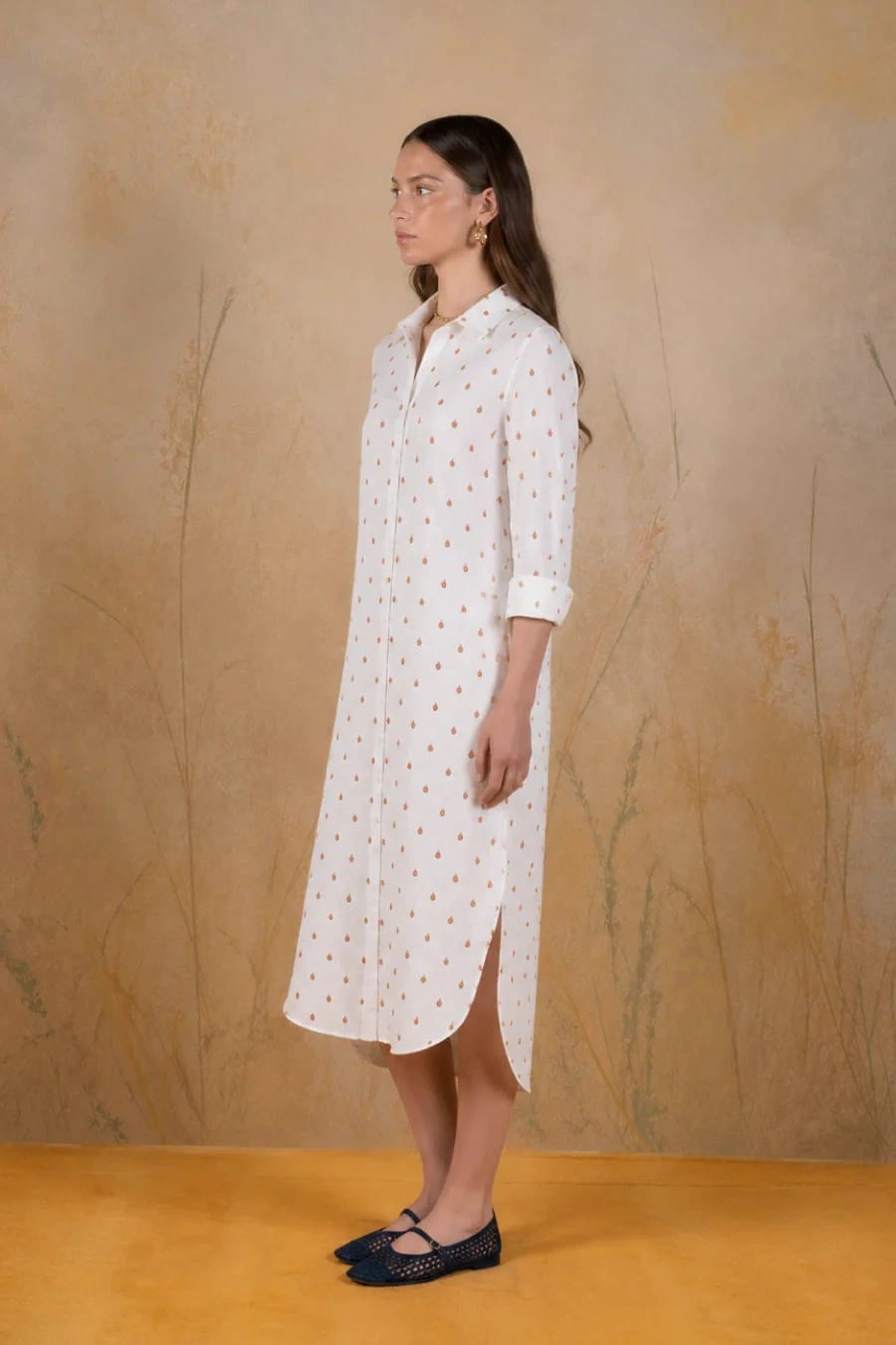 Women's Higuera linen shirt dress white - imagen 2