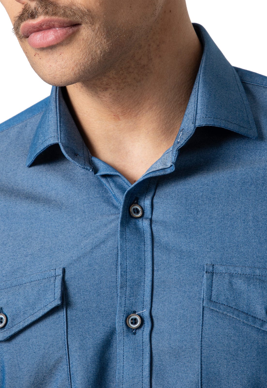 Camisa en Jean claro doble bolsillo - imagen 5