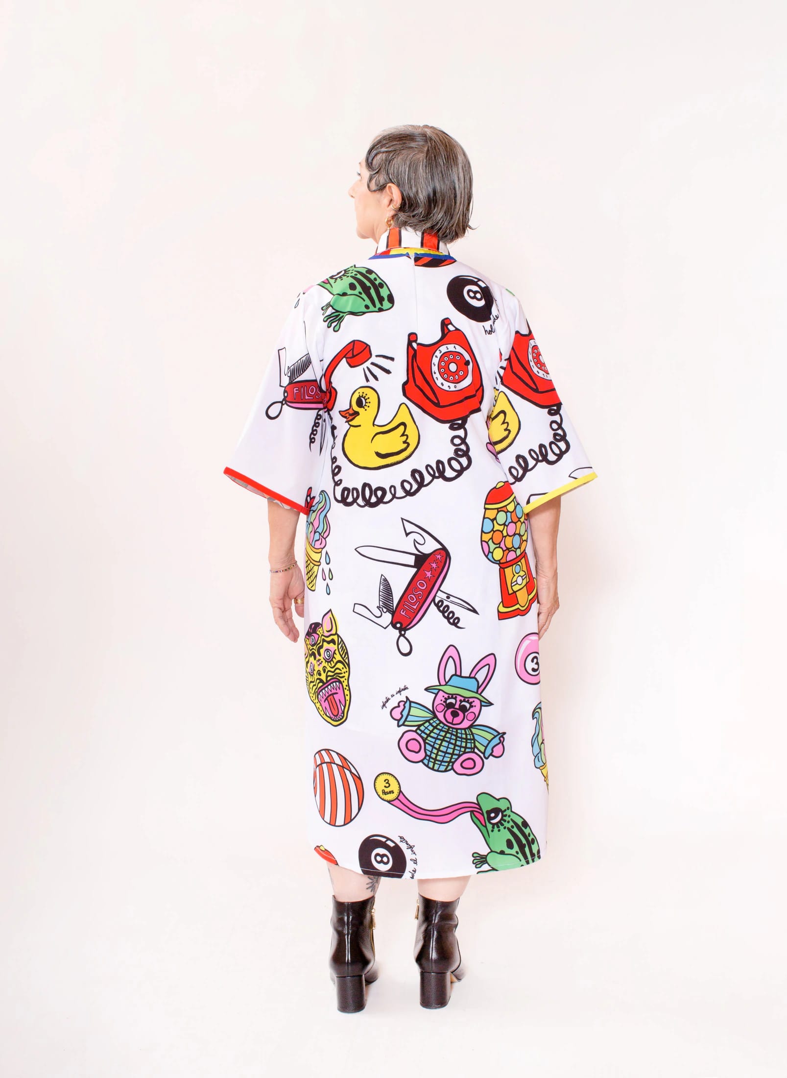 Vestido Loose Blanco/  Ilustración Encantados Tesoros - imagen 2