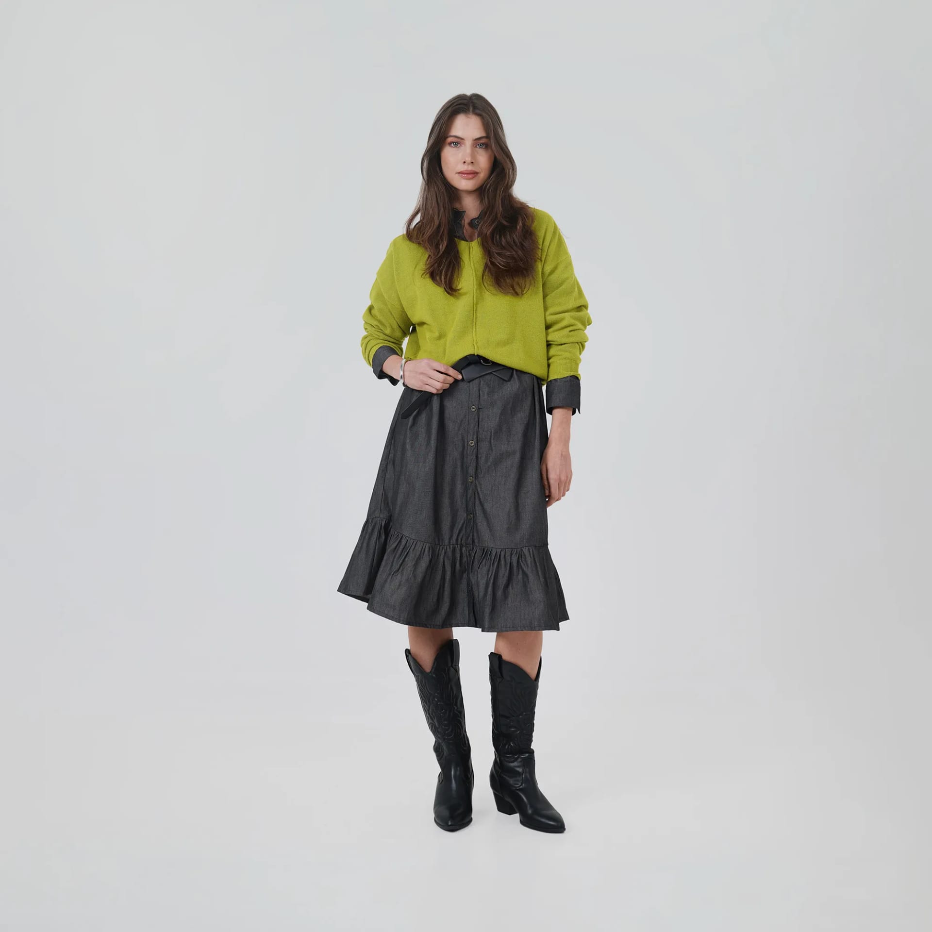 Sweater Cuello V Manga 3/ Cuartos - imagen 4