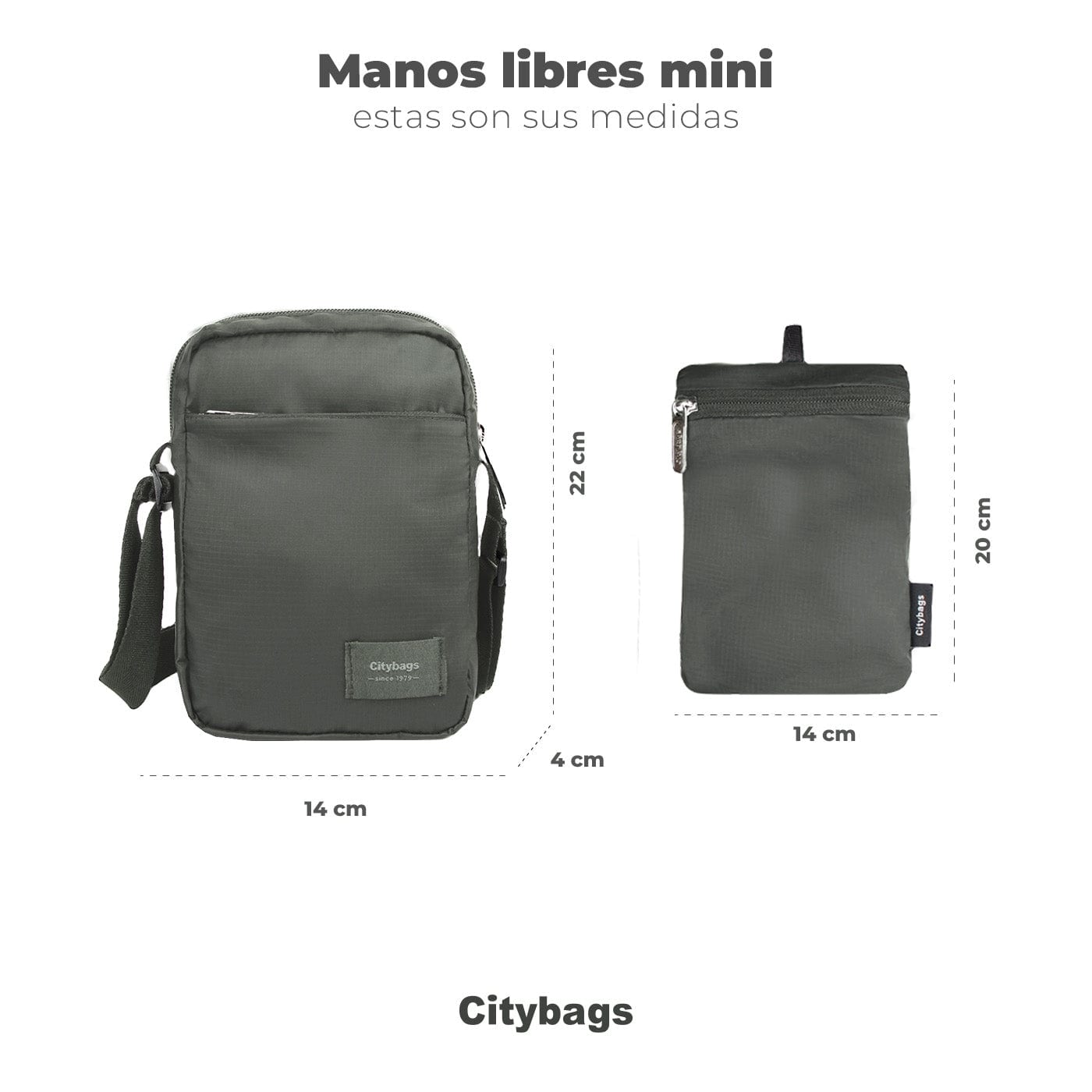 Bolso Manos Libres Mini Citybags ULTRA Bosque - imagen 5