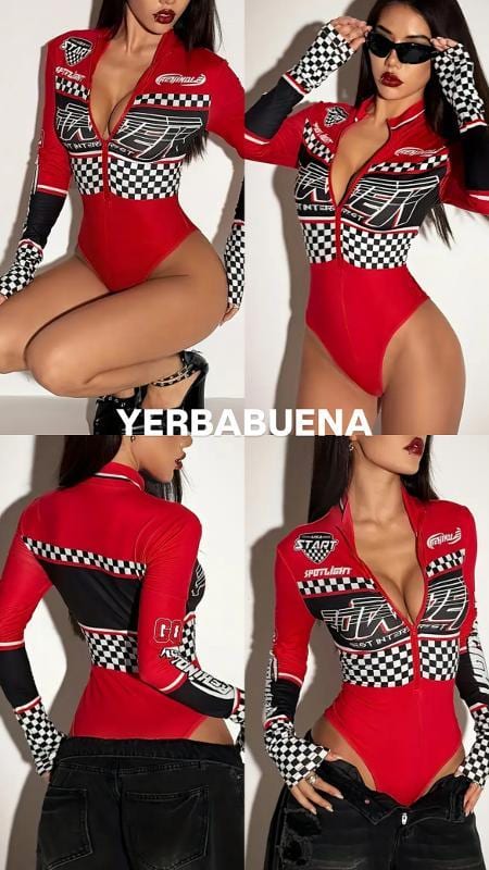 BODY ROJO RACER MANGA LARGA - imagen 2