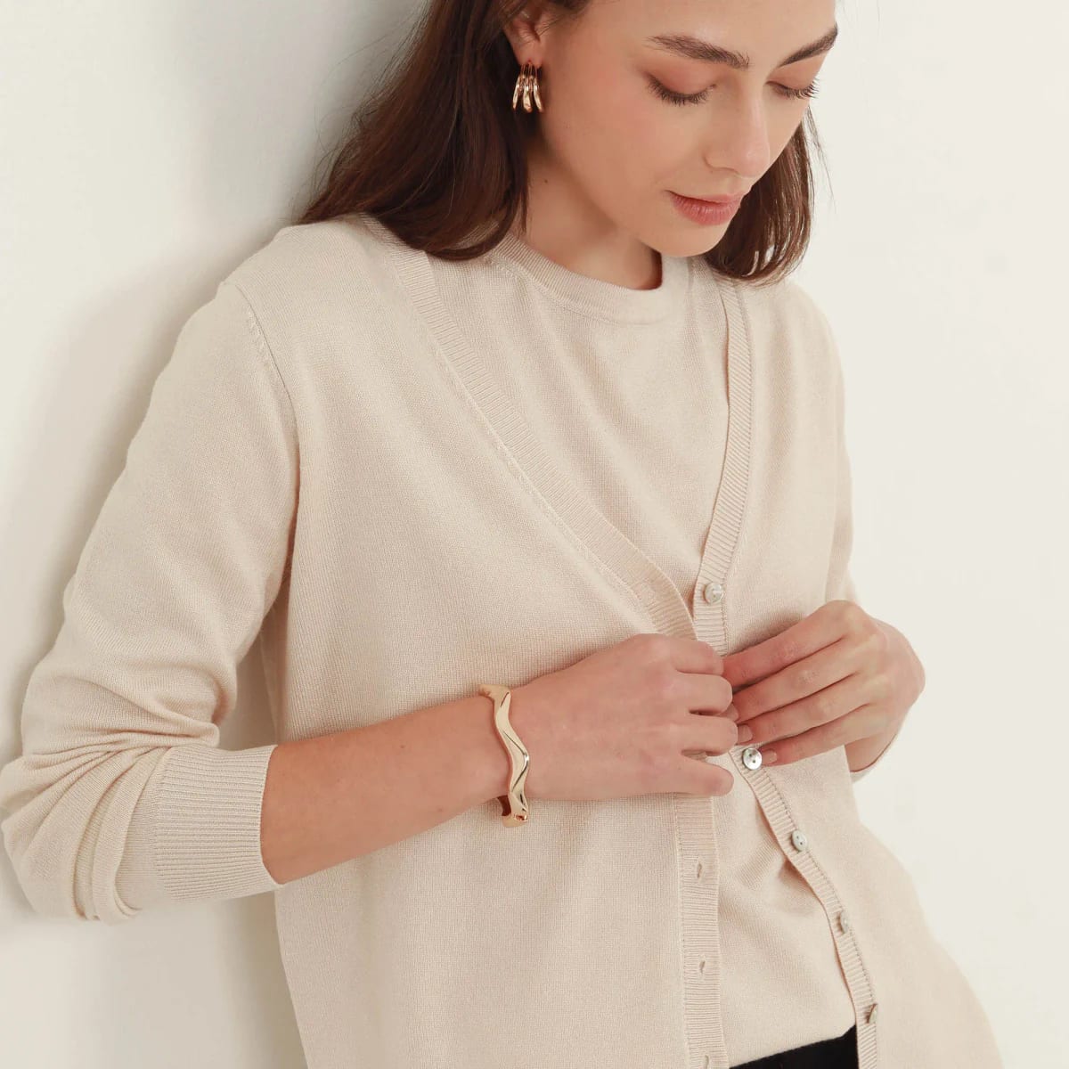 Sweater cardigan con botones manga larga - imagen 9