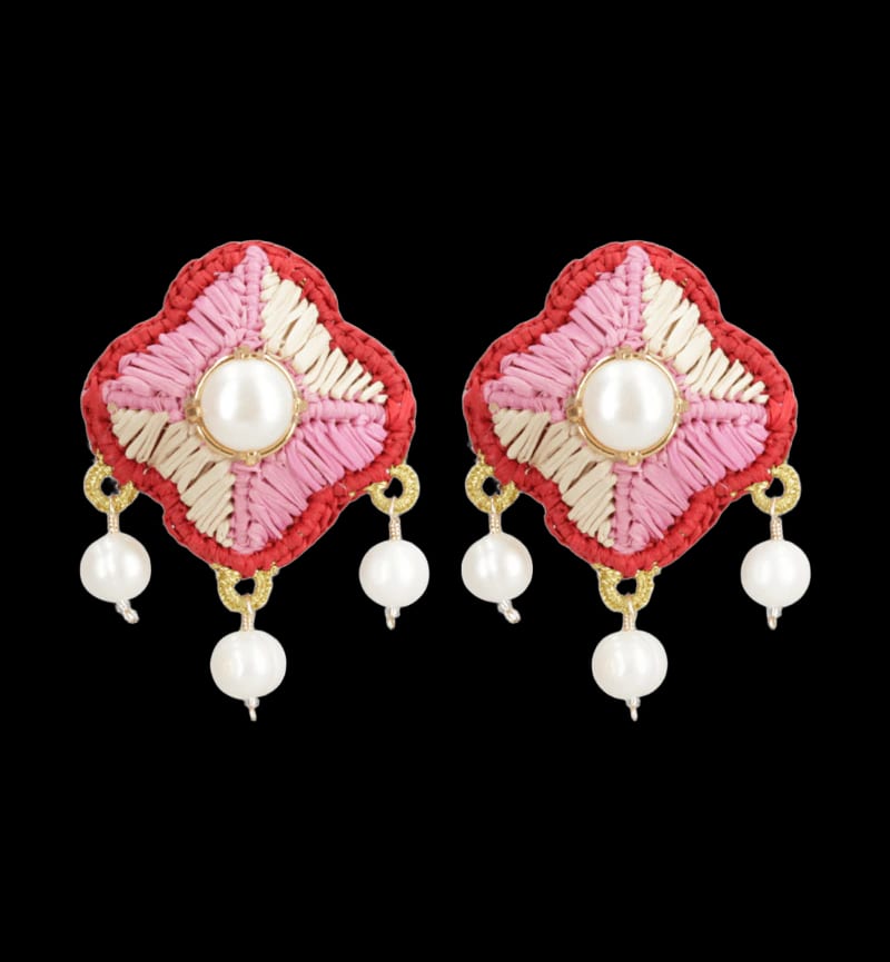 Aretes Flor Rosa - imagen 1