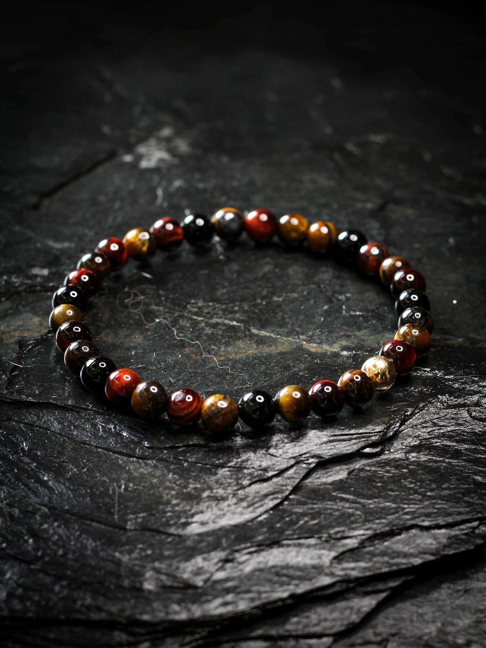 Brazalete Ojo de Tigre & Onyx 6mm - imagen 1