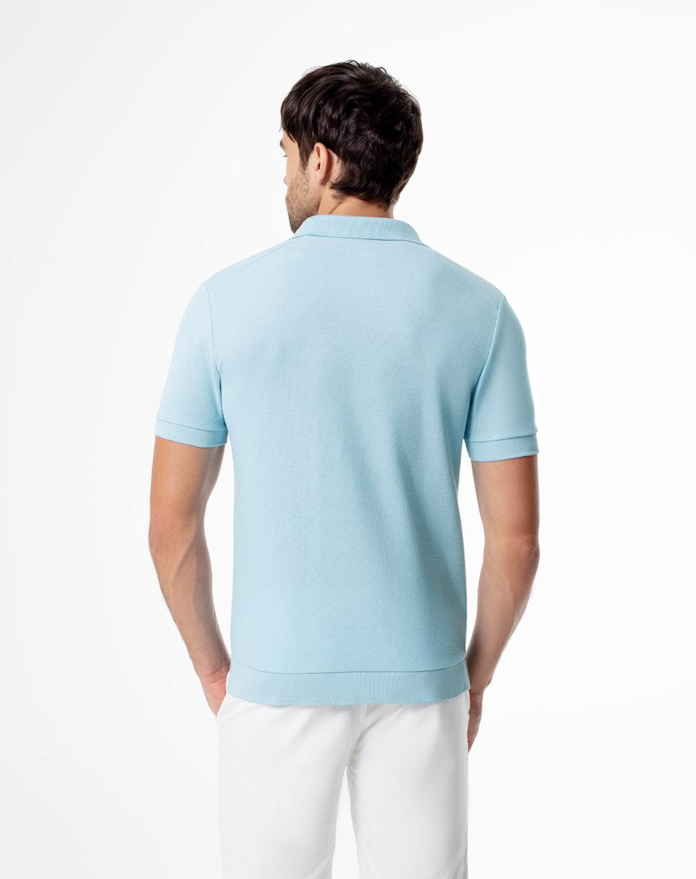 Polo regular tejido de punto algodón azul hombre - imagen 2