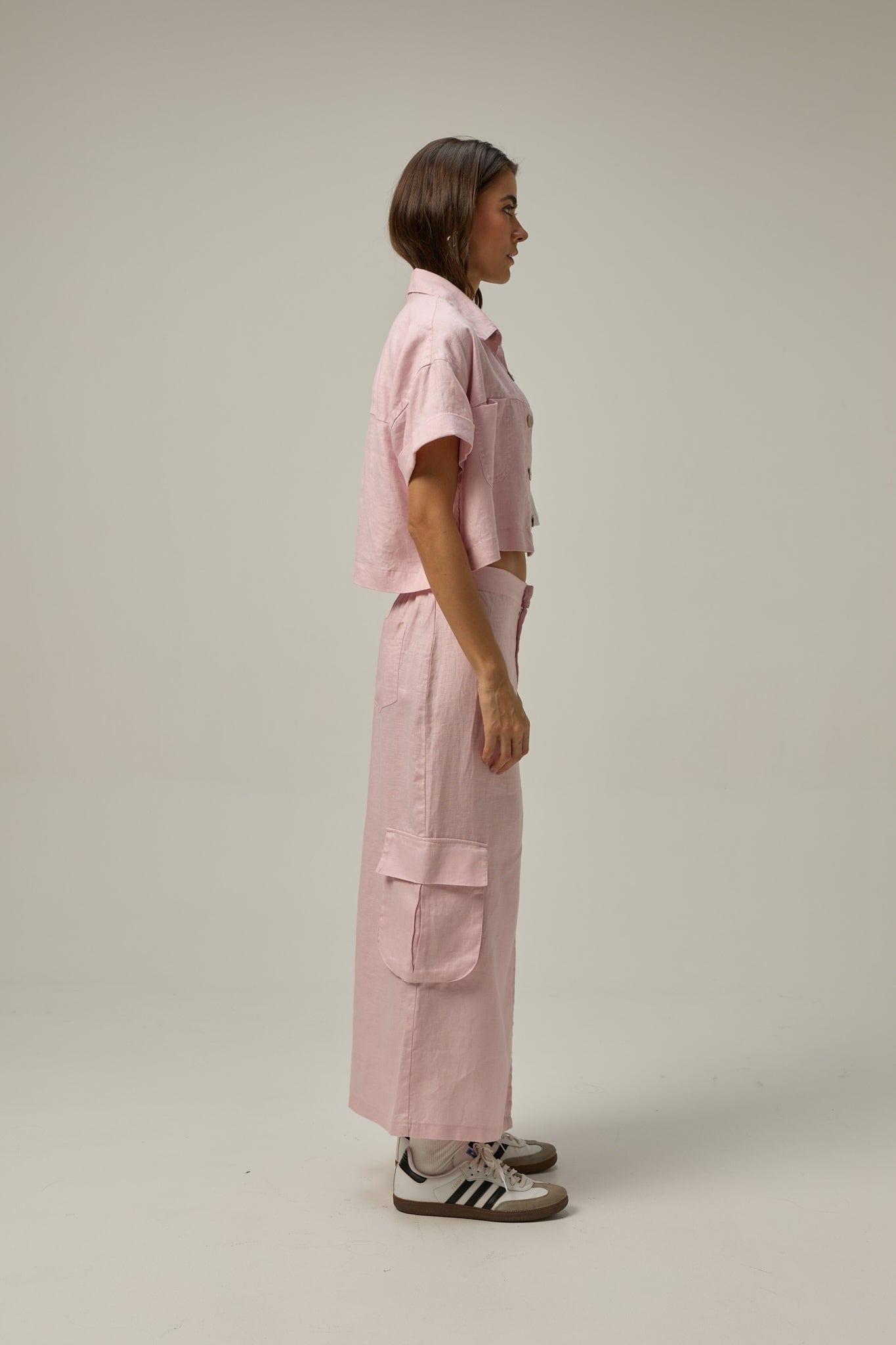 Falda Canvas de lino | Rosado - imagen 3
