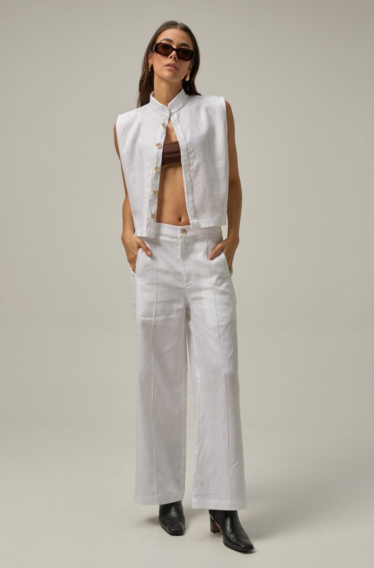 Pantalón Serre de lino | blanco - imagen 1