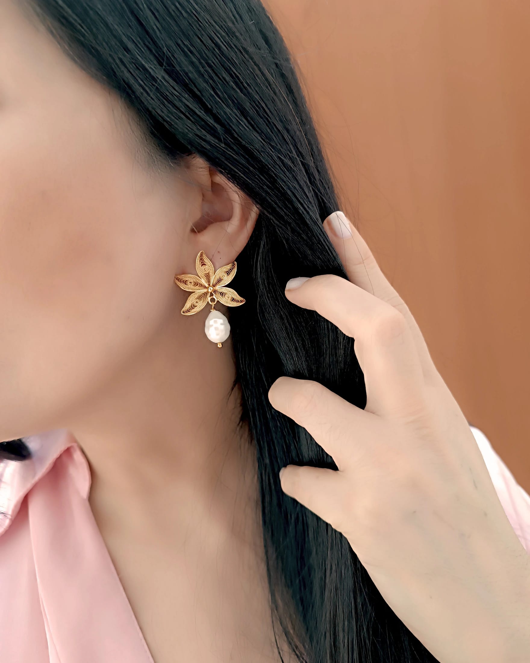 Aretes filigrana  con perla Gadea - imagen 6
