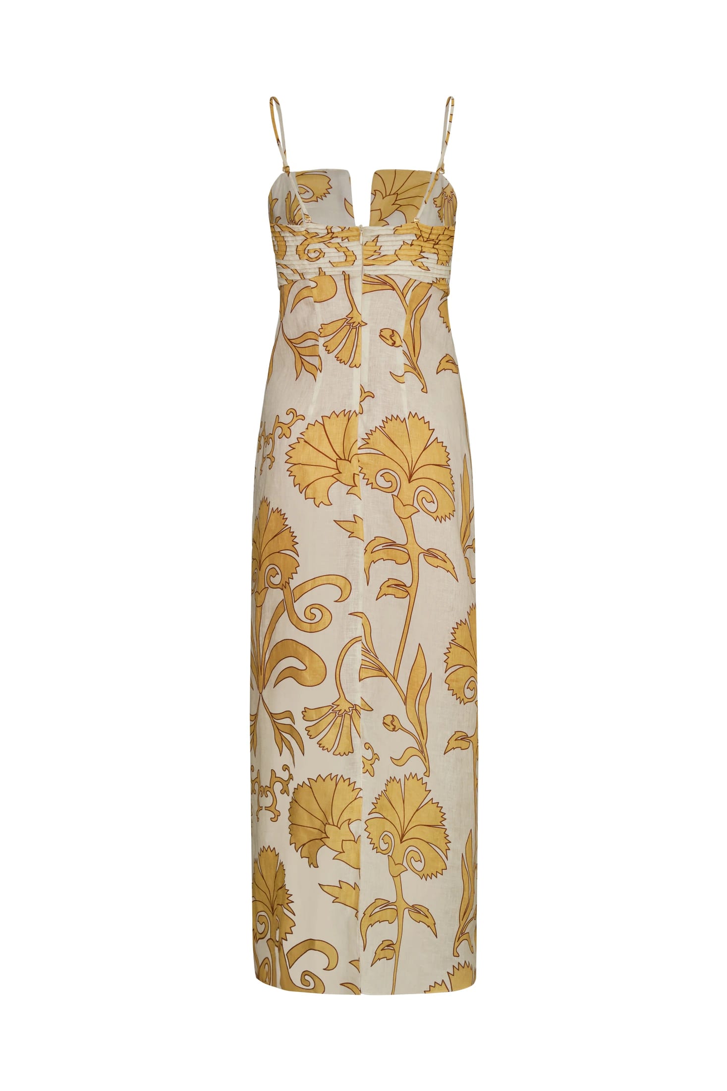 Antigüa Linen Midi Dress / Yellow Flowers - imagen 3