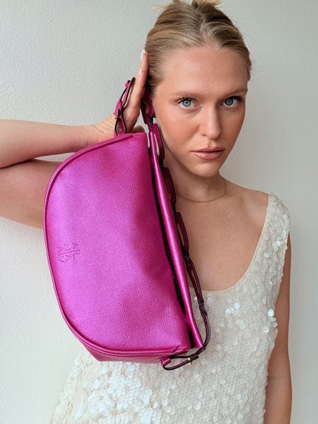 Mimi Moon bag correa Ovalos Fucsia metalizado - imagen 4