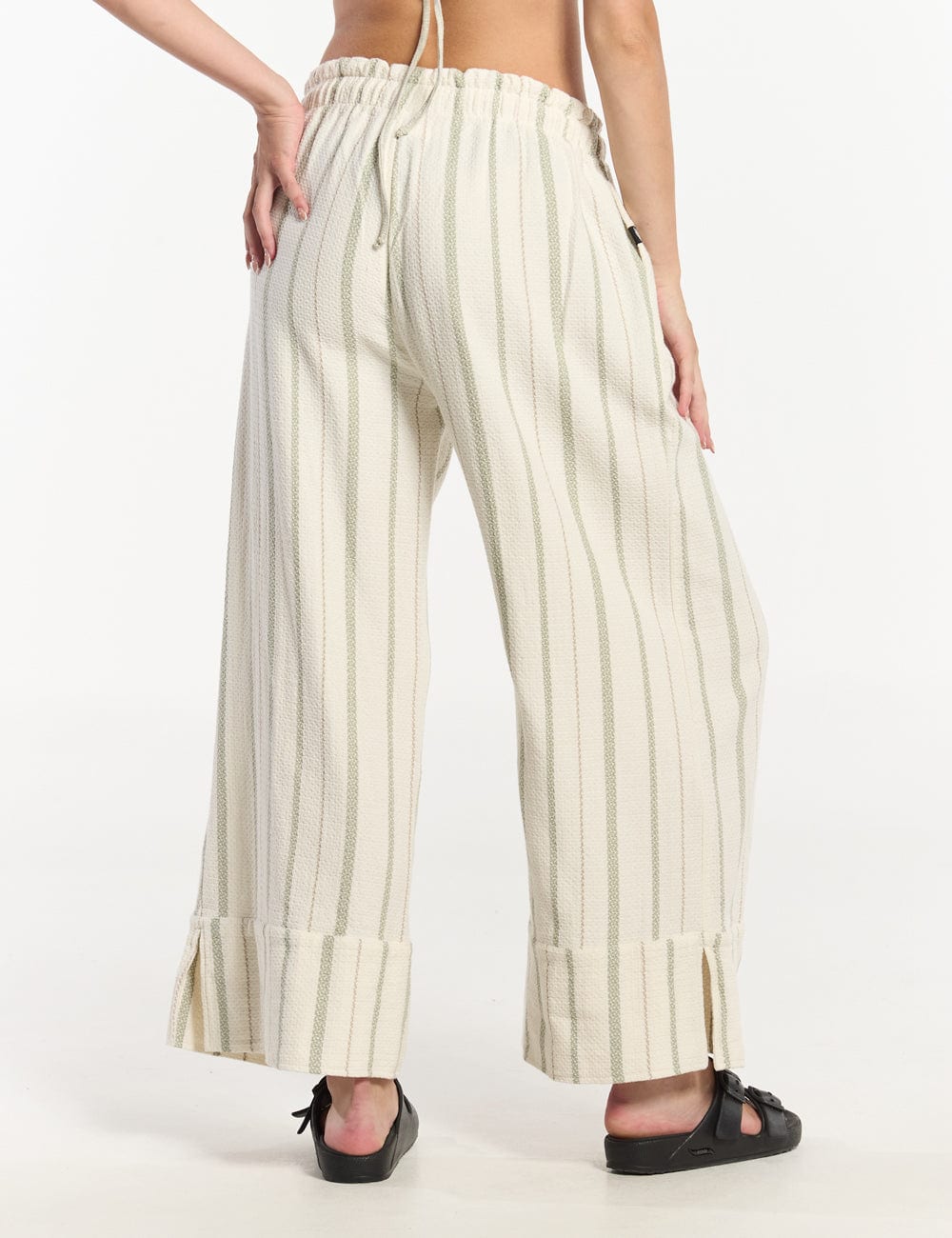 Pantalón Palazzo Raíz  crudo + verde Mujer - imagen 8