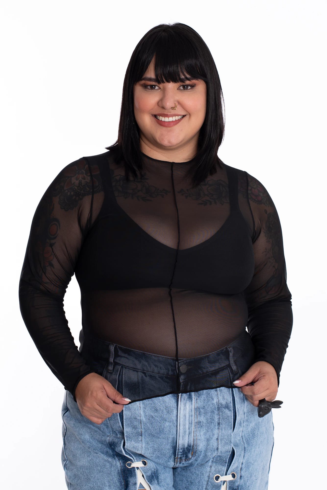 Camibuso Malla Vértical Negro - imagen 9