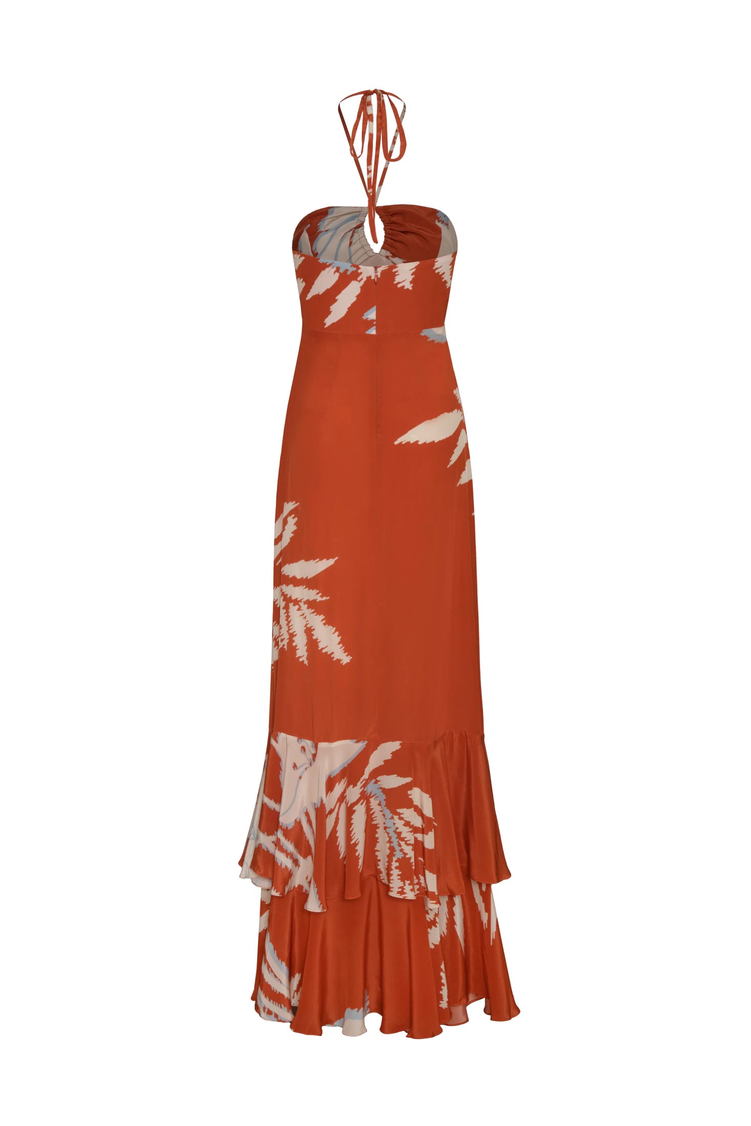 Sevillana Crepe Chine Dress / Orange Gladiolos - imagen 2