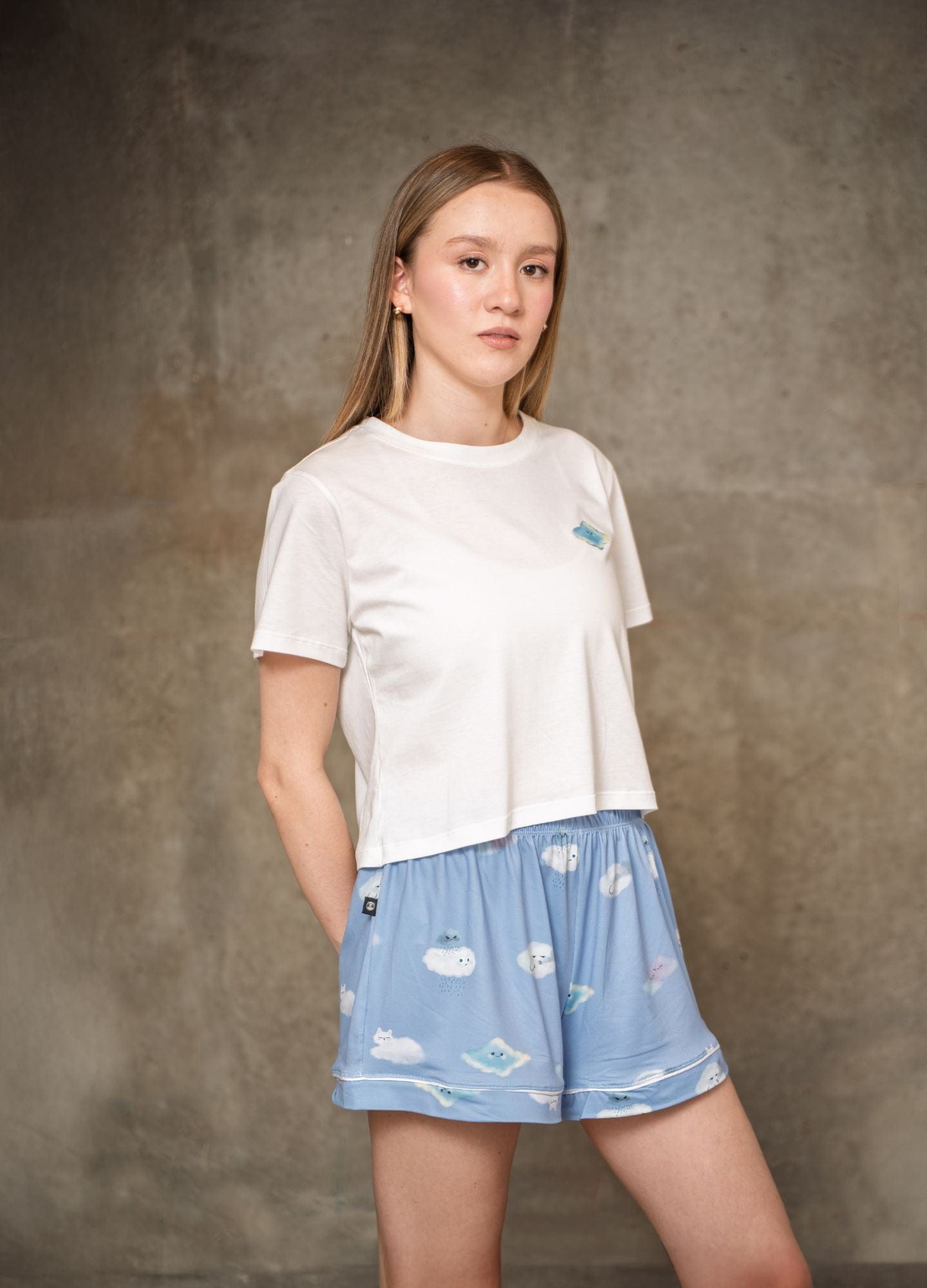 Conjunto Short Nubes - Azul Cielo - imagen 1