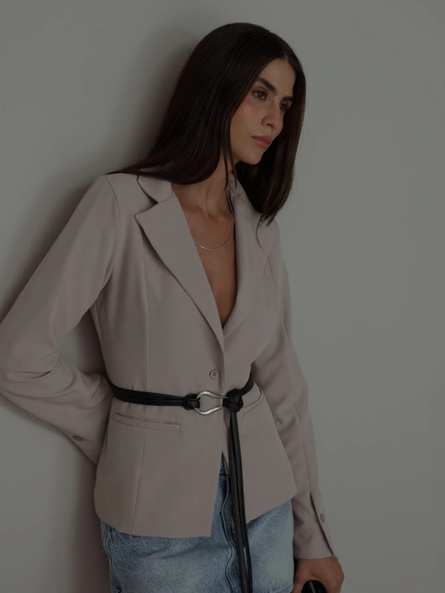 WAIST CLASSIC BLAZER - SAND - imagen 5