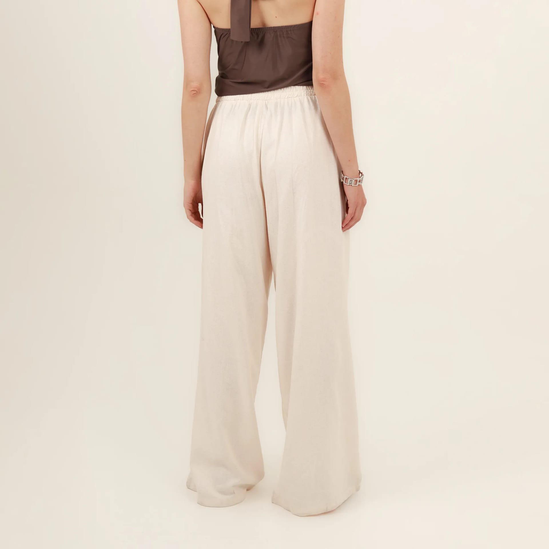 Pantalón palazzo bota ancha con elastico en cintura - imagen 7