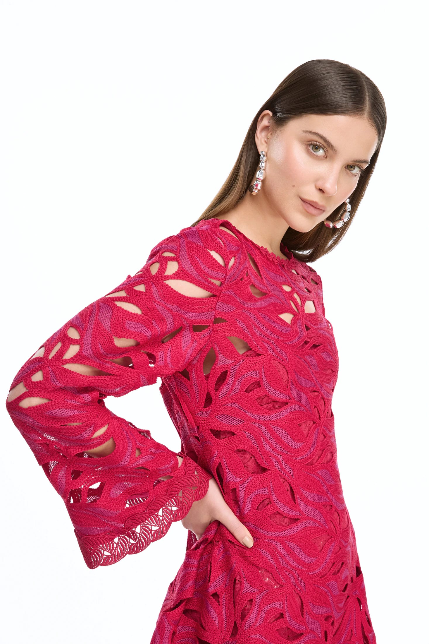 SOLSTICIO MINI DRESS BURGUNDY - imagen 3
