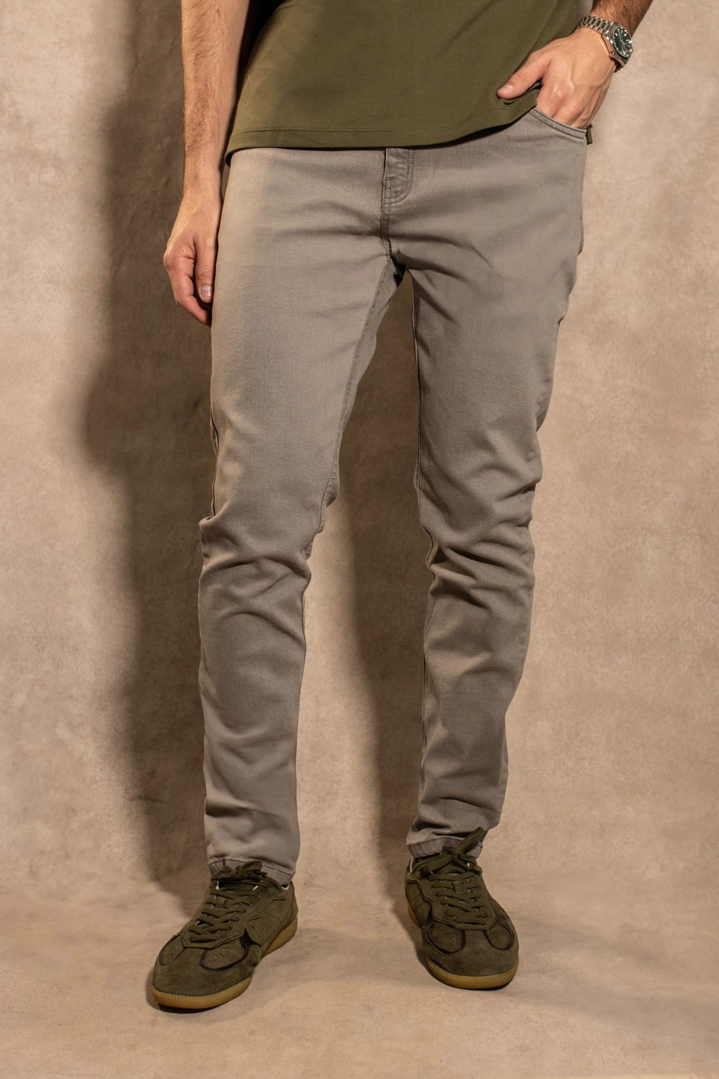 Jean Elastico Gris Claro - Slim Fit - imagen 1