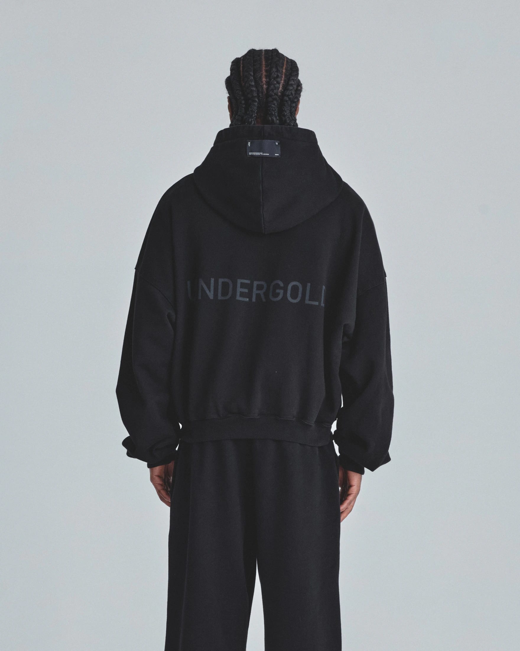 Line Basic Boxy Fit Zip Up Hoodie Black - imagen 6