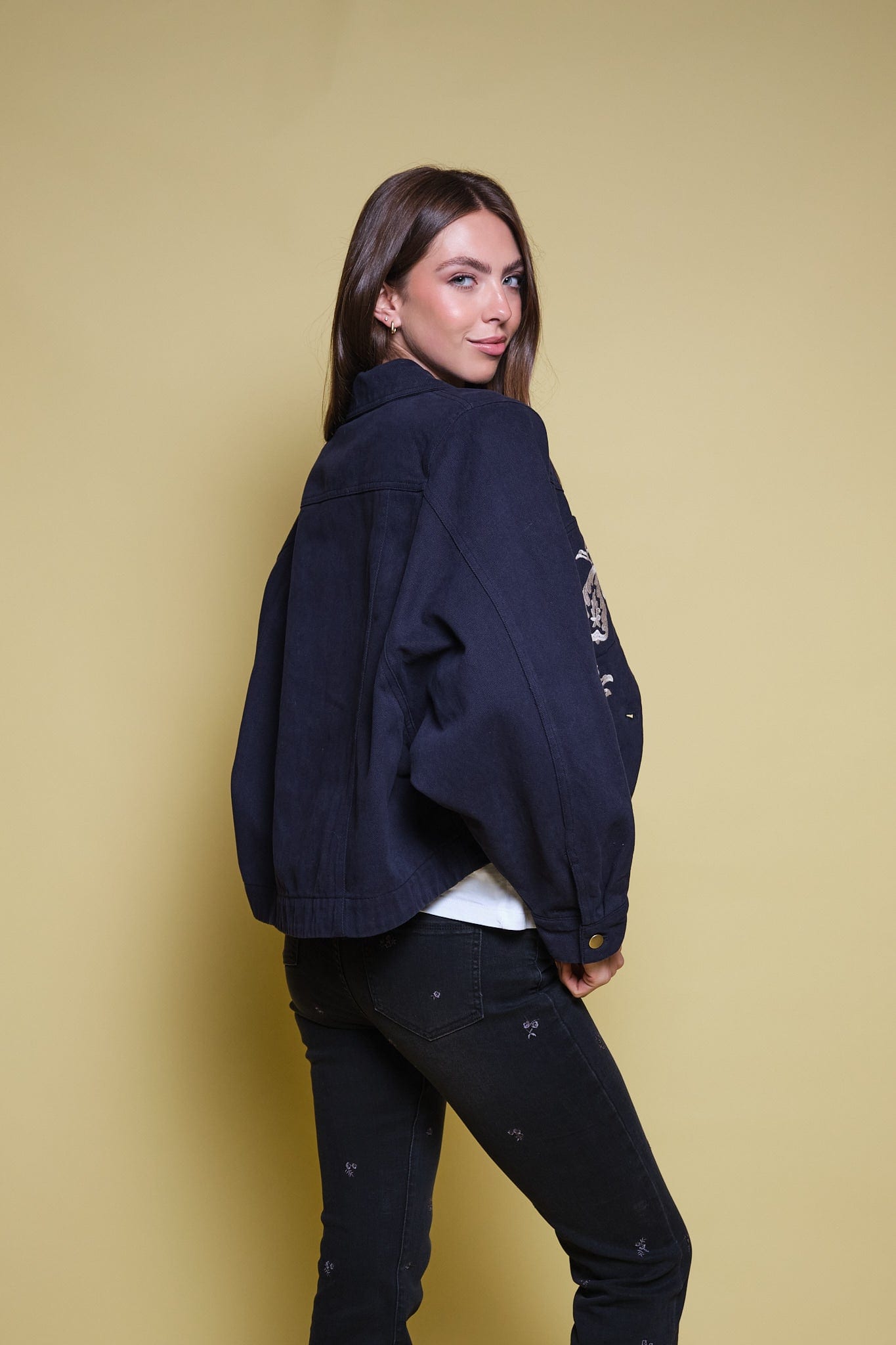 CHAQUETA DRIL AZUL OSCURO BORDADO PAISLEY - imagen 6