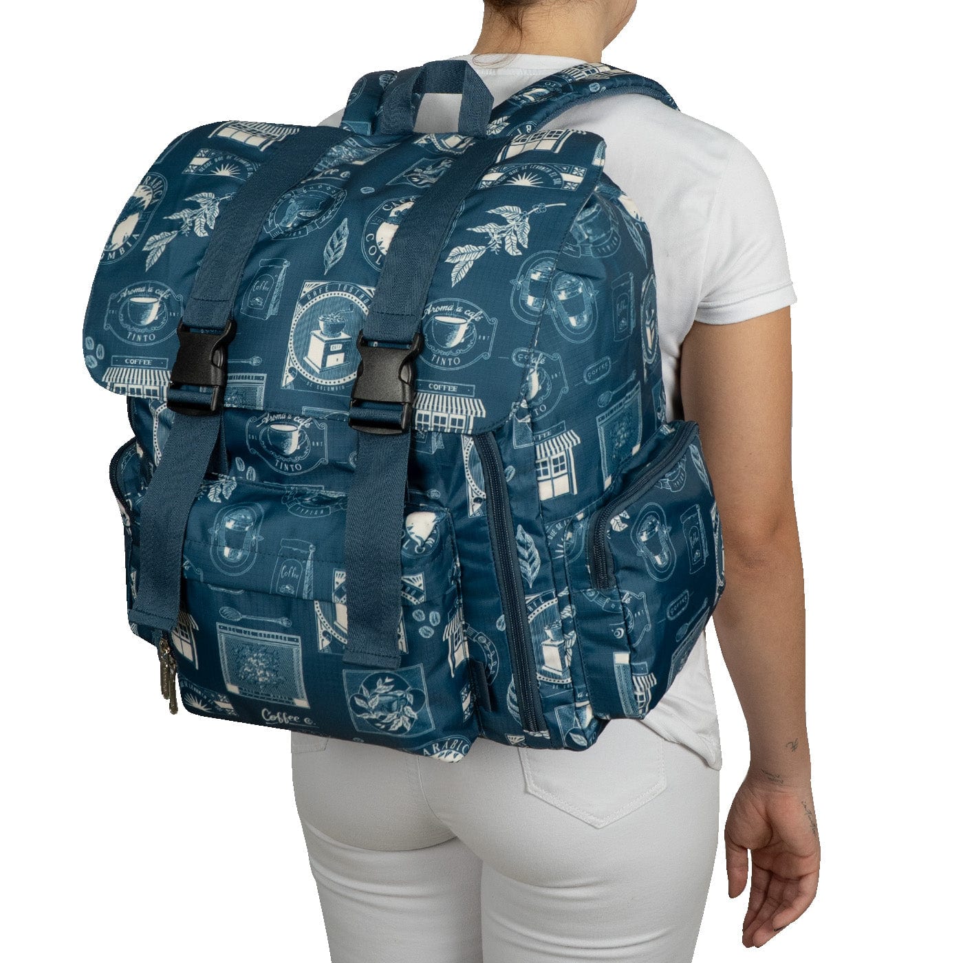 Morral Mochilero Pequeno  ULTRA Estampado Cafetero Citybags Multicolor - imagen 6