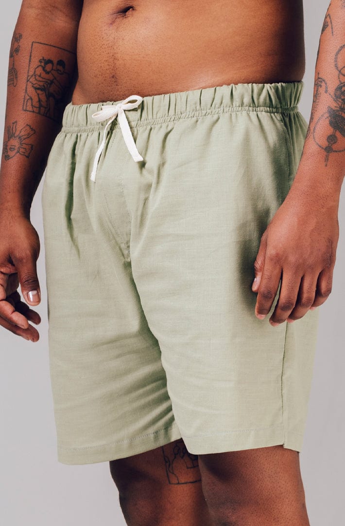 Short lino verde eucalipto - imagen 2