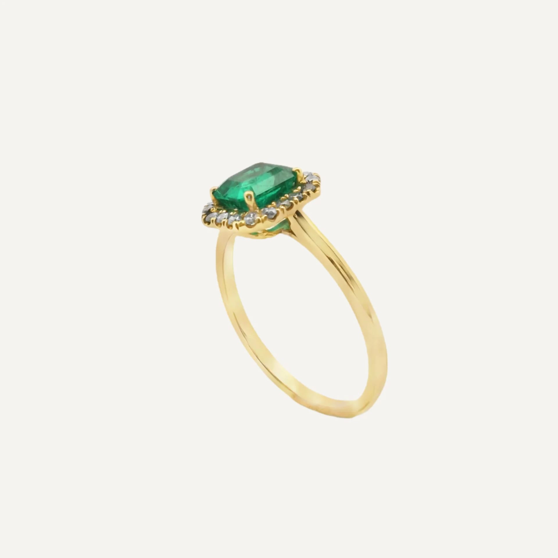 Anillo Halo Cuadrado Esmeralda premium - imagen 10
