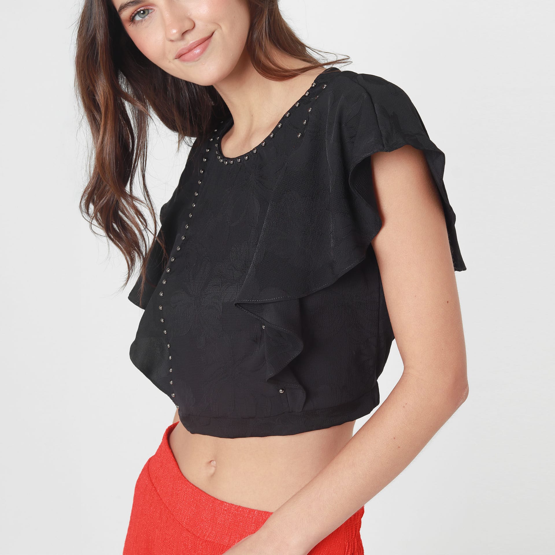 Blusa Cuello Redondo Manga Corta - imagen 2
