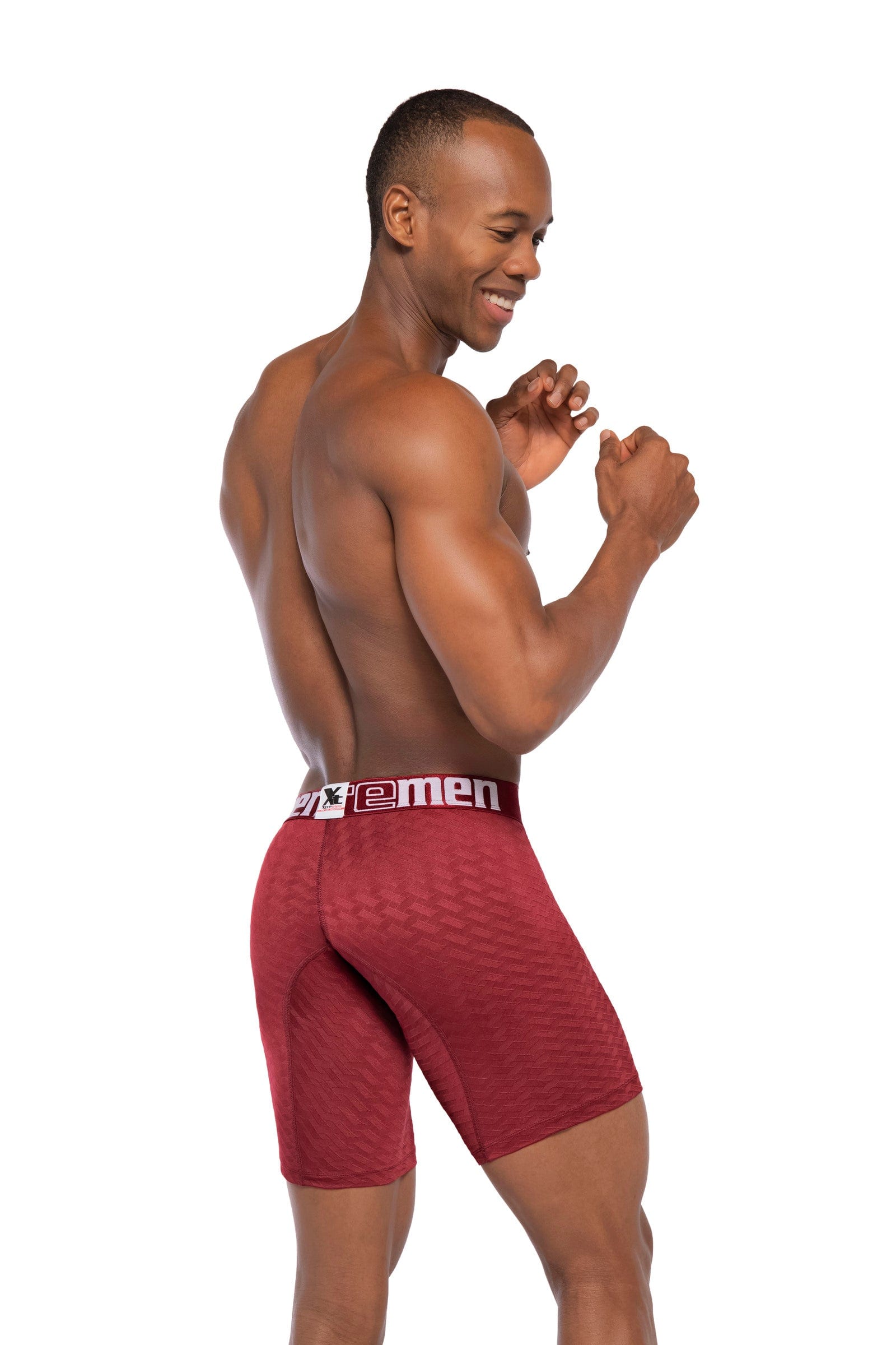 BOXER CLASICO LARGO MICROFIBRA JACQUARD RAYO  VINO - imagen 2