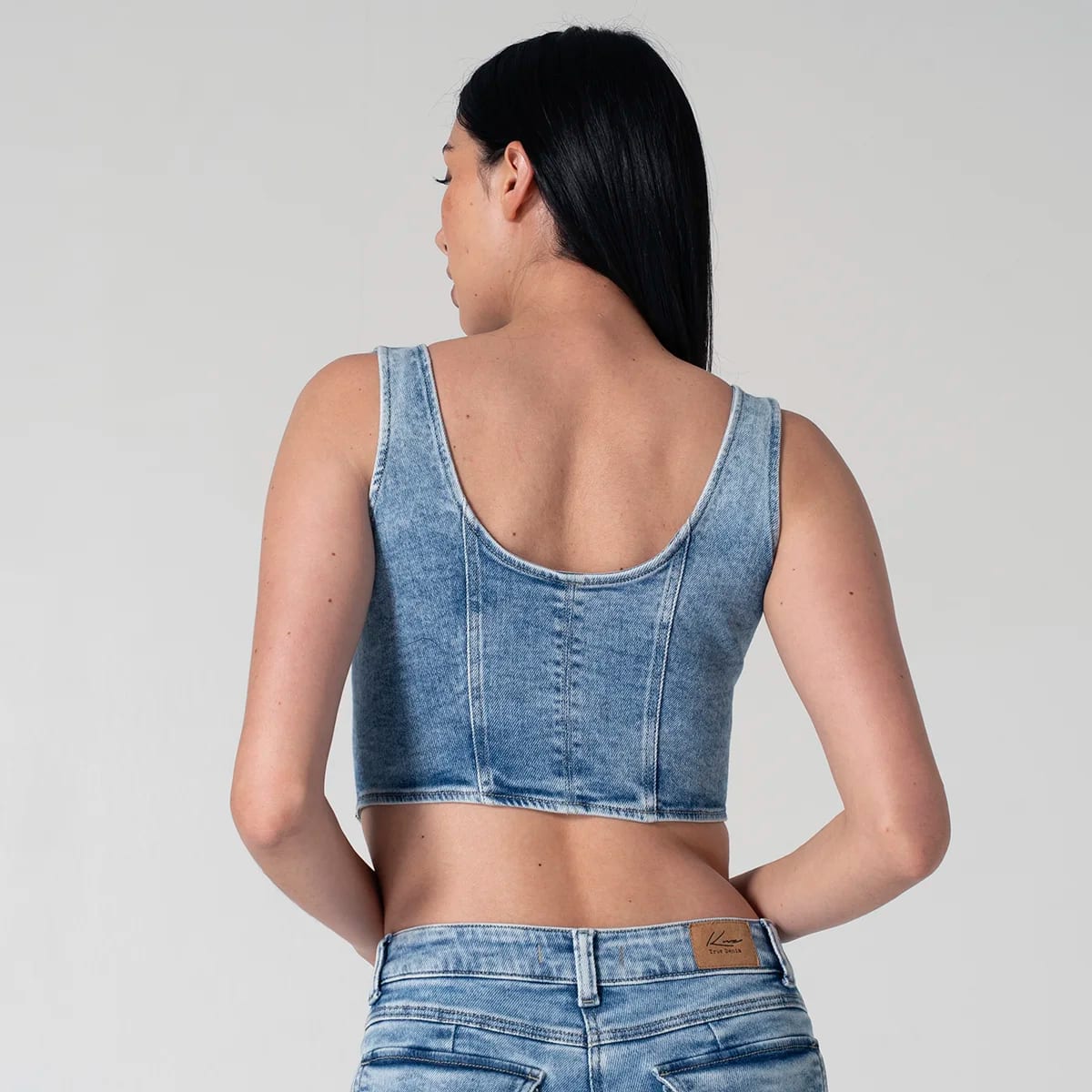 Crop Top Denim Slim Tribu - imagen 4