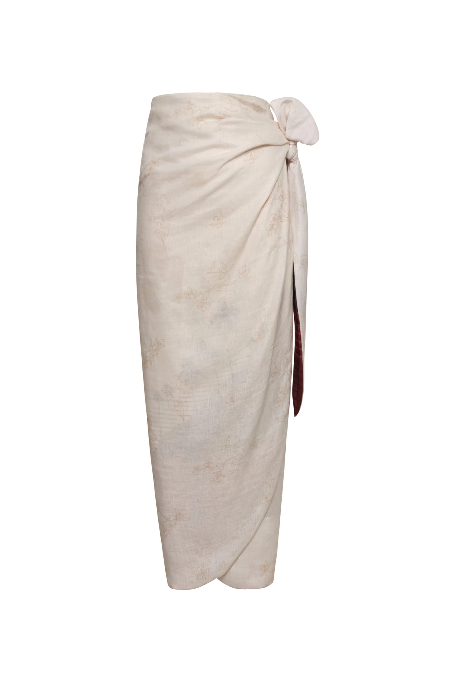 Mapara Linen Skirt / Red Tropical Landscape - imagen 4