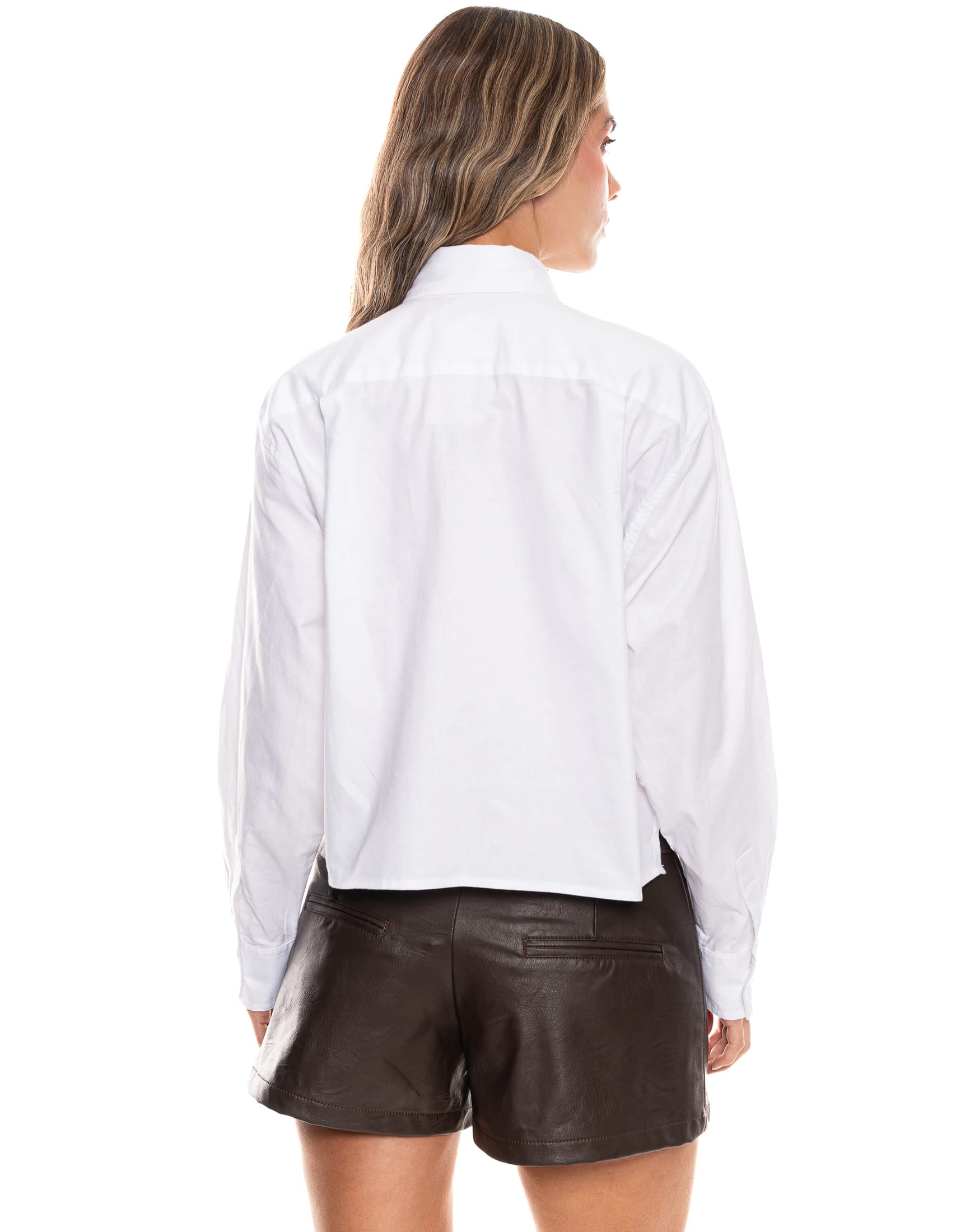 Camisa Manga Larga Cuello Camisero Algodón Blanco - imagen 6