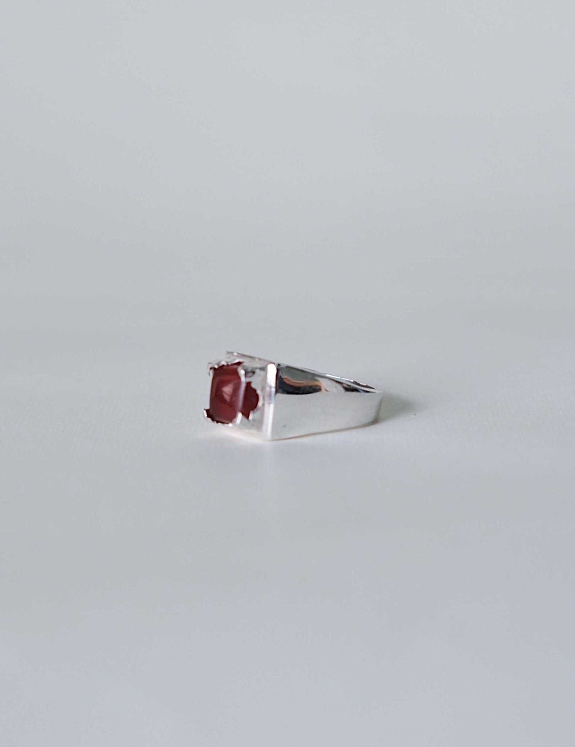 Anillo Punto Cadeneta Cornalina - imagen 2