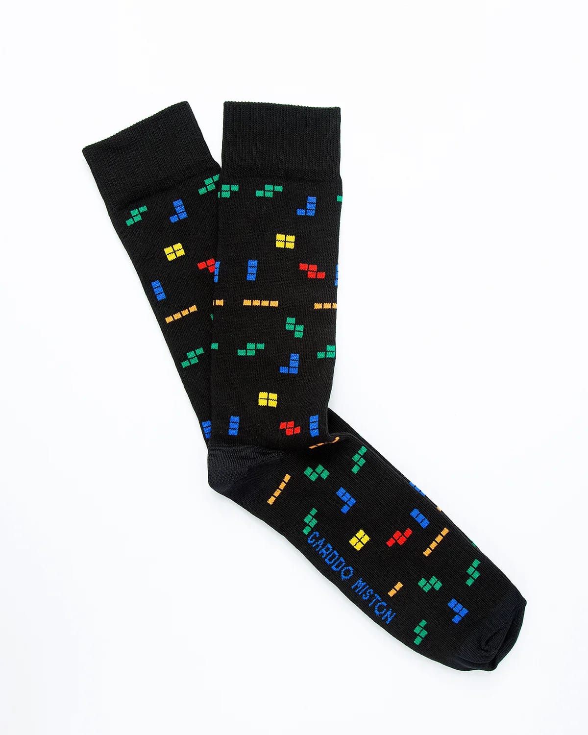 Medias Algodón Estampado Tetris - Fondo Negro - imagen 3