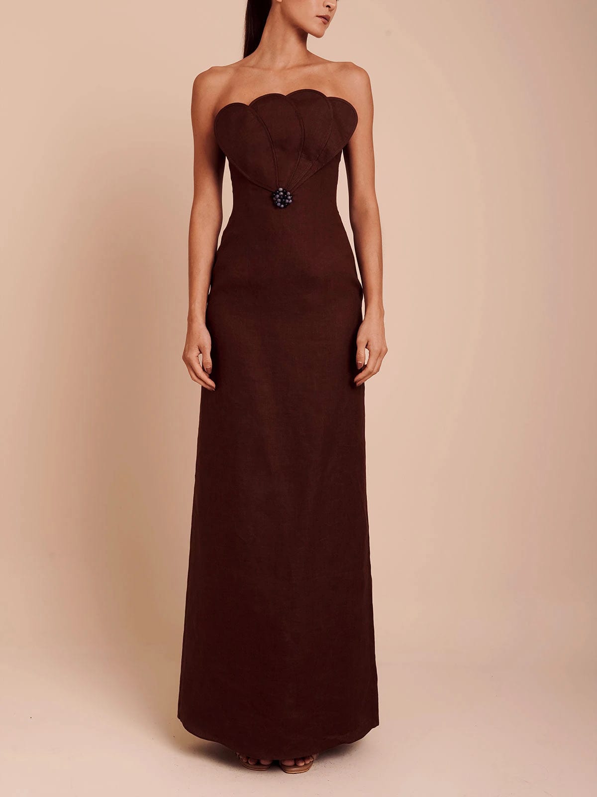 BIANCA DRESS UMBER BROWN - imagen 2