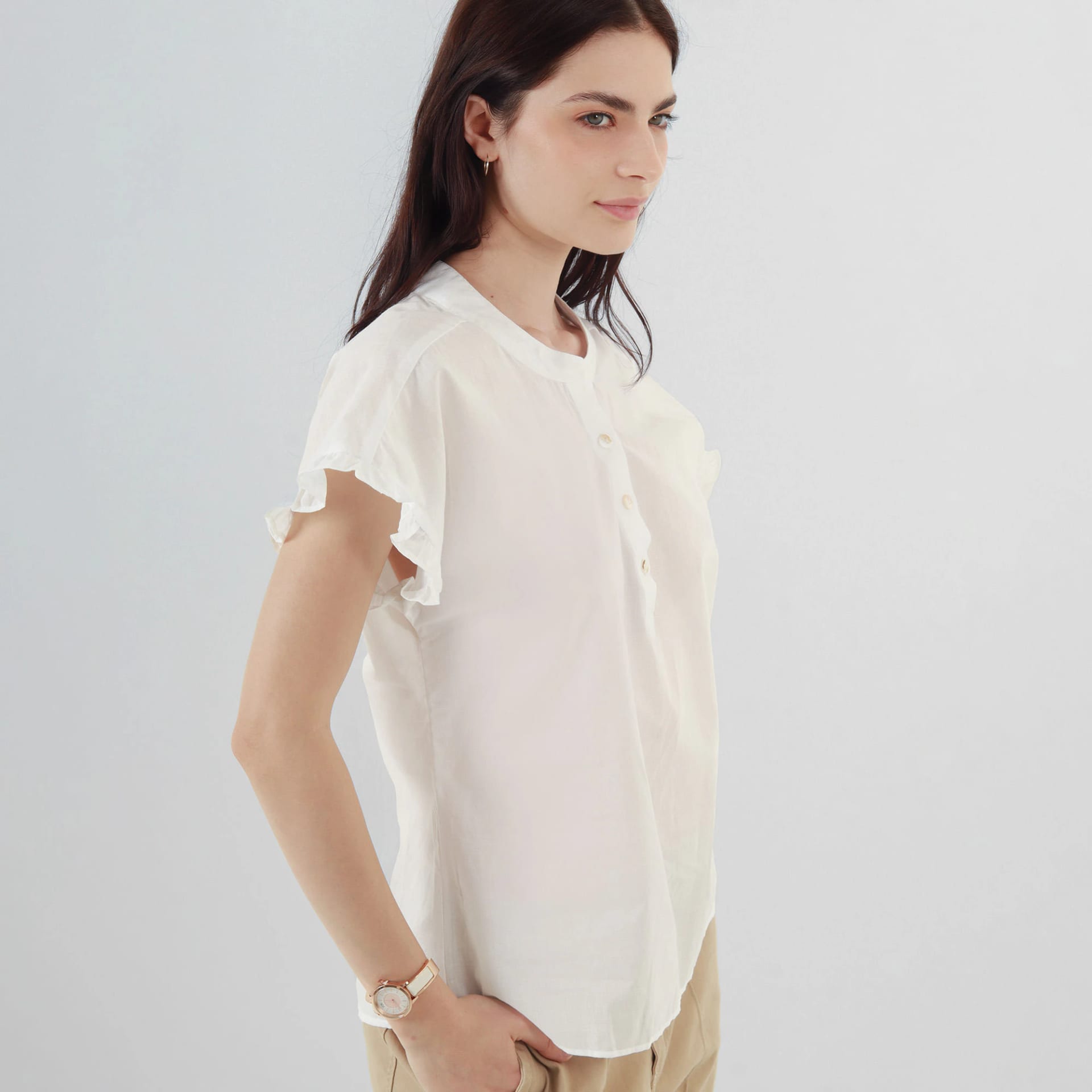 Blusa Cuello V Manga Corta - imagen 1