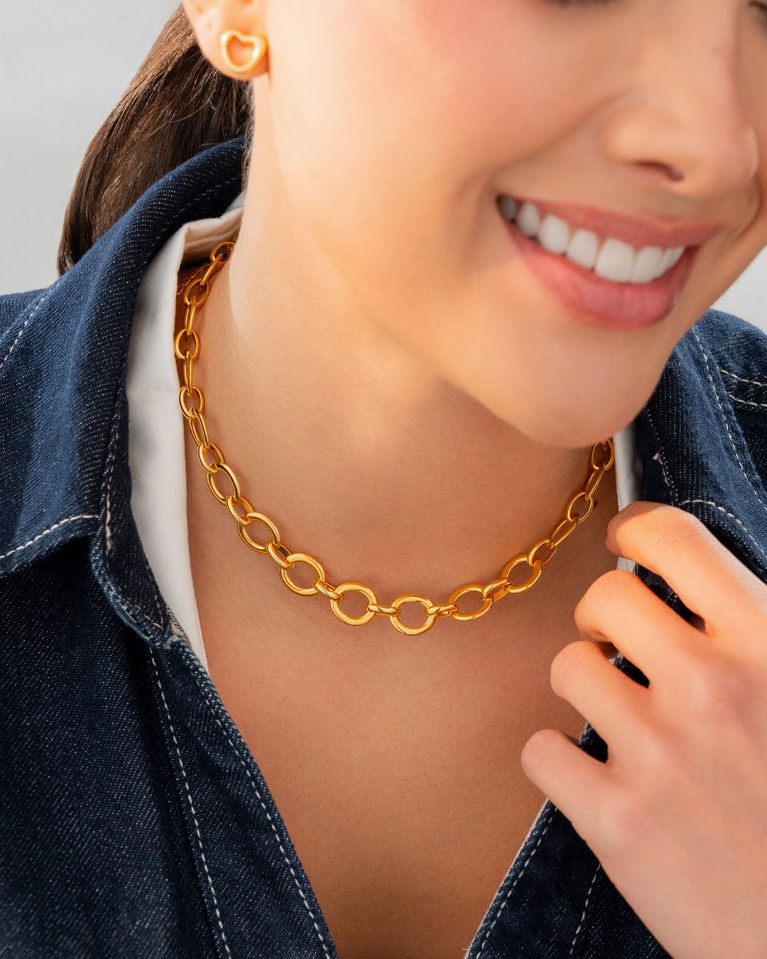 Collar Cadena Ovalo Oro - imagen 1