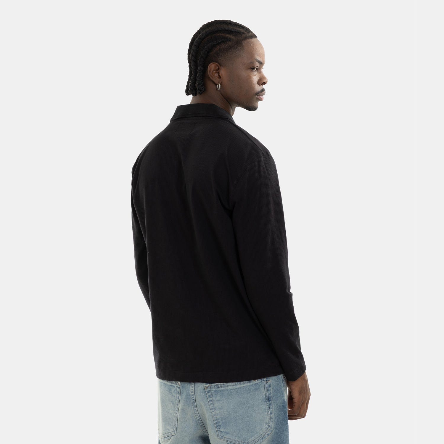 Zip Polo Sweatshirt Black - imagen 6