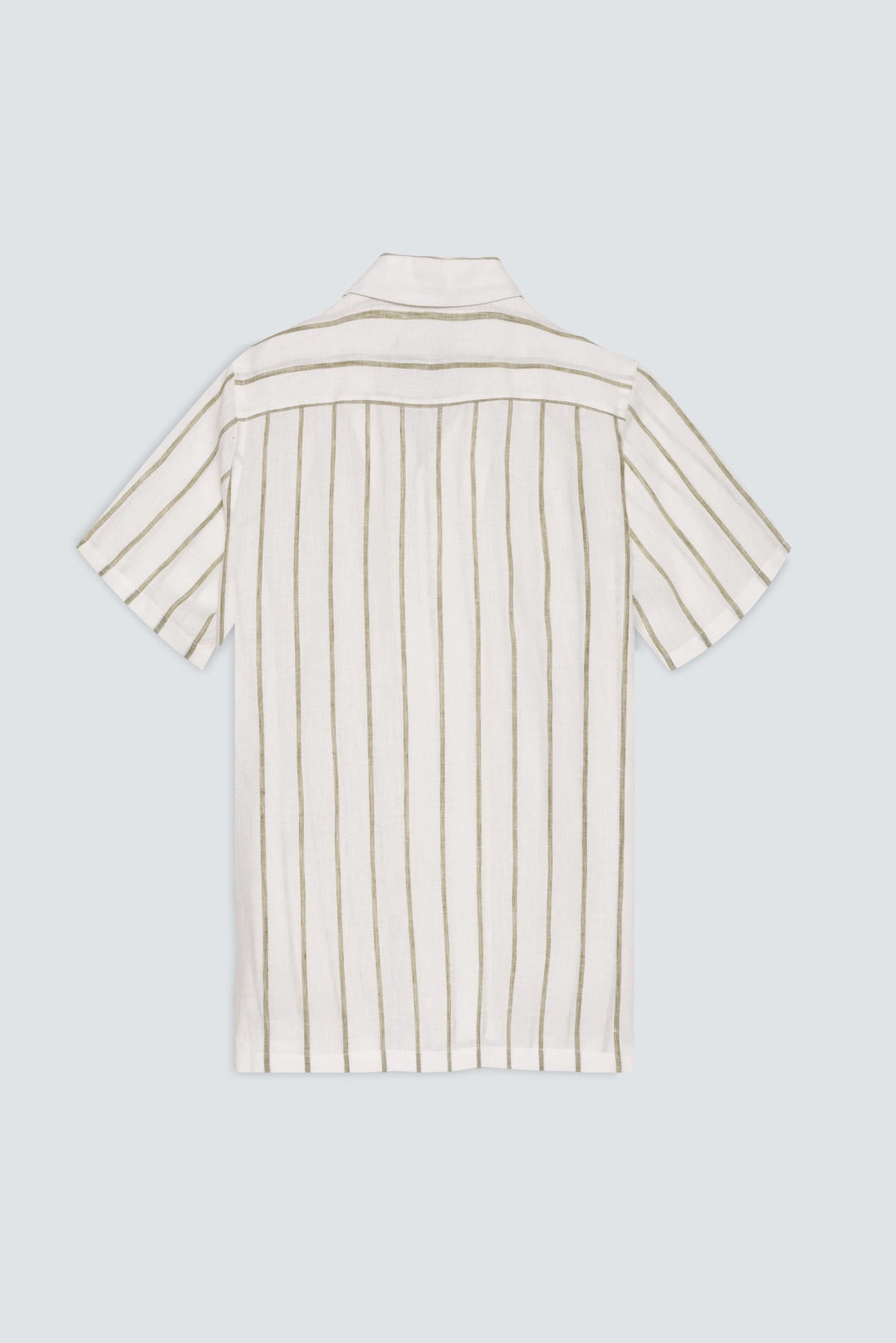 Men's linen shirt striped white - imagen 2
