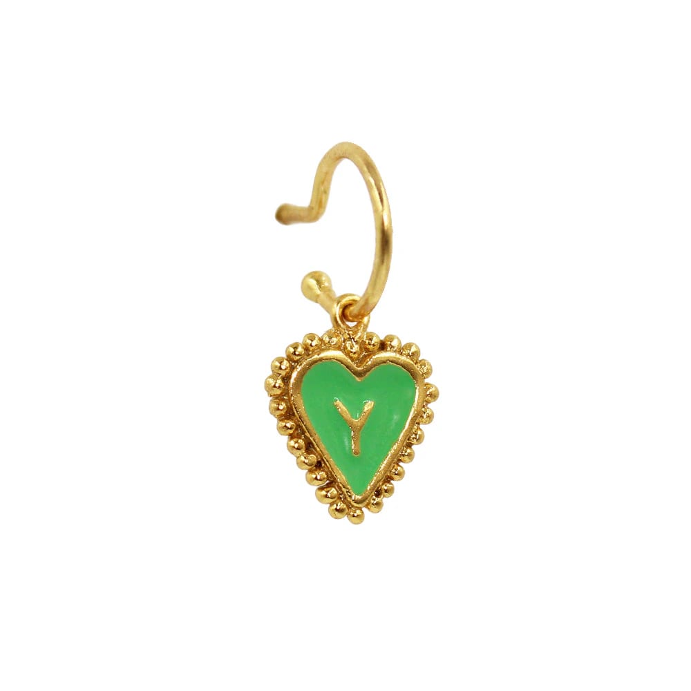 PreOrder Baby Hoops 9mm Letra Heart Plata - imagen 52