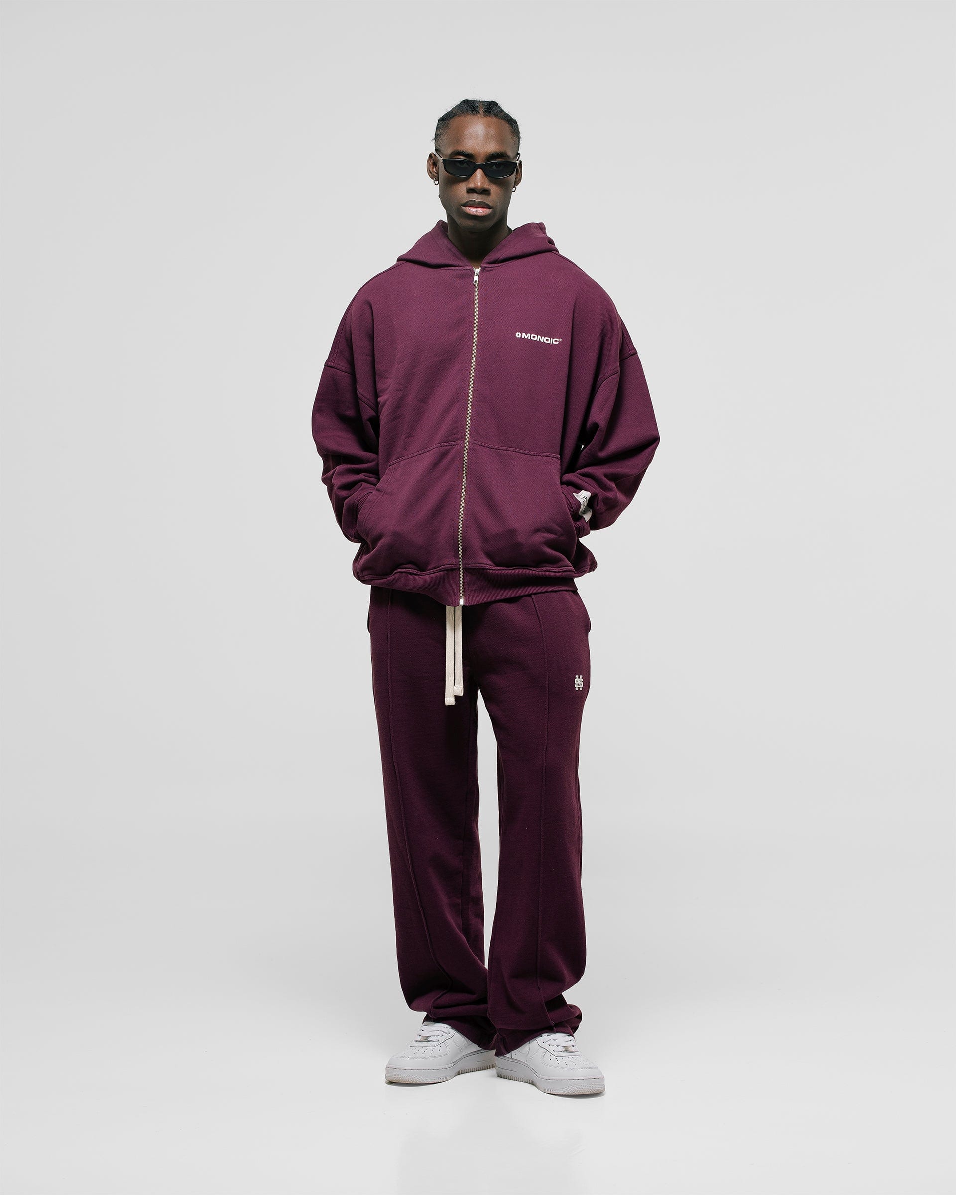 Zip Hoodie Oversized Básico V3 - Burgundy - imagen 3