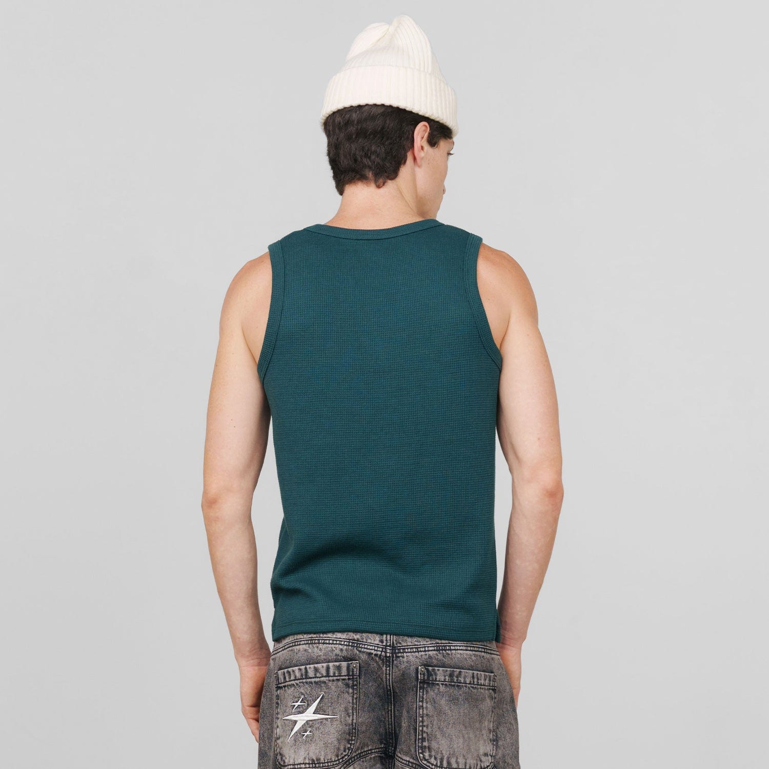 Textured Sleeveless T-Shirt - Pine Green - imagen 2
