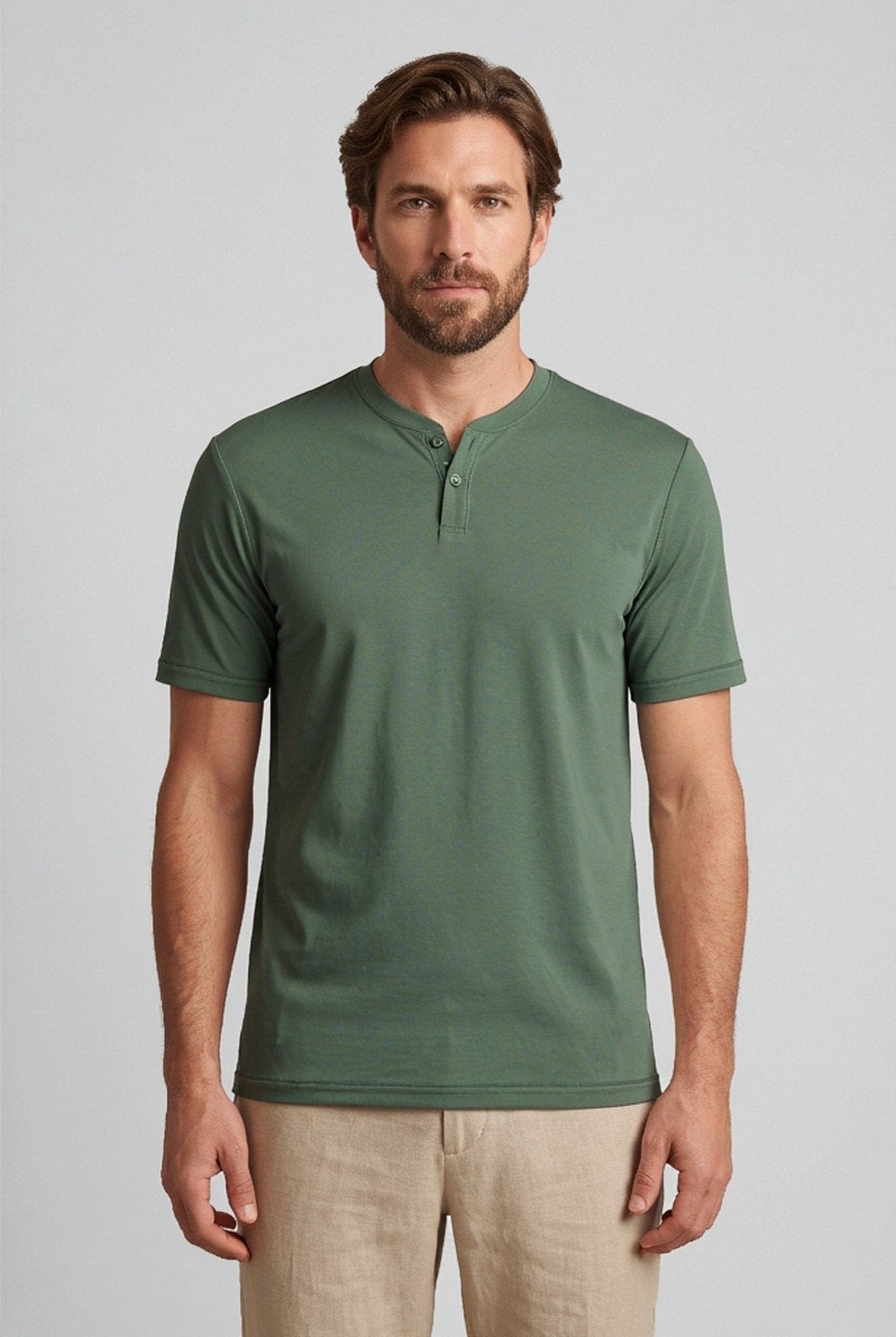 Camiseta cuello v con boton para hombre Jon Sonen 020425001 - imagen 1