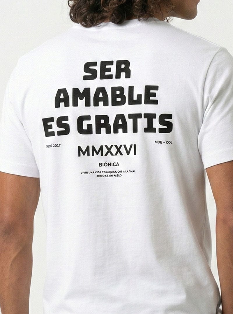 CAMISETA SER AMABLE ES GRATIS - imagen 1